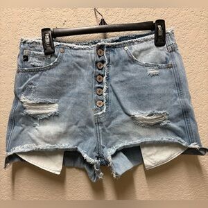 Kancan Distressed Denim Women Shorts Sz M